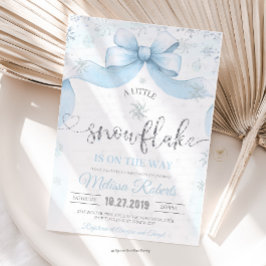 Convite Snowflake Bow baby shower