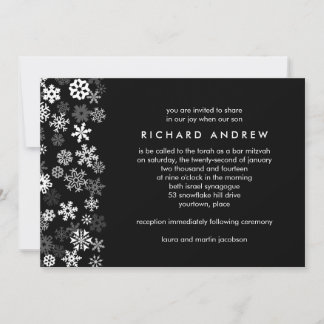 Convite Snowflake Edge Bar Mitzvah