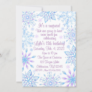 Convite Snowflake Surpreende Neve Muito Divertido Aniversá