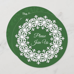 Convite Snowflake Wreath Green