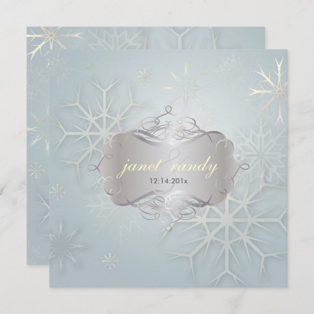 Convite SNOWFLAKES/CASAMENTO NO INVERNO PixDezines (Frente/Verso)