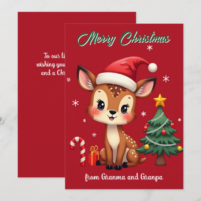 Convite Snowflakes & Snuggles Christmas card (Frente/Verso)
