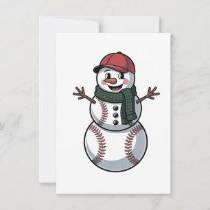 Convite Snowman Baseball Papais noeis de Natal Baseball Ba