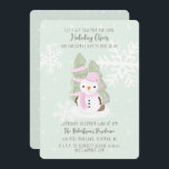 Convite Snowman Christmas<br><div class="desc">O Natal de Snowman Comemora o aniversário de inverno do seu filho com este bonitinho e bonitão a vestir um chapéu e lenço cor-de-rosa pastel. Este tema é ideal para o seu pequeno aniversário de inverno ou para a festa de Natal da criança. O design é completamente personalizável. Veja o...</div>