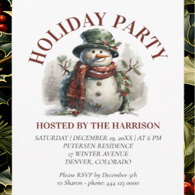 Convite Snowman Christmas Vintage deseja papel (Shop Holiday Cards & Christmas Cards With Beautiful Designs)