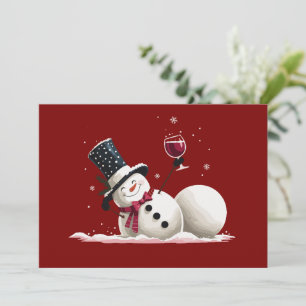 Convite Snowman Com Natal De Vinho Feriado De Natal