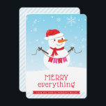 Convite SNOWMAN CORPORATE HOLIDAY, negócios bonitos de nev<br><div class="desc">por kat massard >> https://linktr.ee/simplysweetpaperie <<< Enviar e enviar mensagem especial extra com estilo e pizzazz este ano... Diga obrigado aos seus clientes e encoraje o negócio de retorno com este cartão de Natal bonito. Opção para adicionar seu logotipo na TIPS 1 traseira. Para redimensionar/reposicionar a foto, pressione o botão...</div>