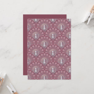 Convite Snowman Mandala Scallop Cinza Imprimível