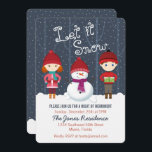 Convite Snowman Winter Wonderland<br><div class="desc">Snowman Winter Wonderland Deixa-A Neve, Deixa-A Neve, Deixa-A Neve. Celebre a estação com este tema divertido e brilhante do inverno. Este design de inverno consiste num bonzinho e divertido boneco de neve e duas crianças alegres vestidas nos seus suéteres de inverno mais quentes. Traga a diversão com os acessórios, presentes,...</div>
