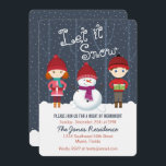 Convite Snowman Winter Wonderland<br><div class="desc">Snowman Winter Wonderland Deixa-A Neve, Deixa-A Neve, Deixa-A Neve. Celebre a estação com este tema divertido e brilhante do inverno. Este design de inverno consiste num bonzinho e divertido boneco de neve e duas crianças alegres vestidas nos seus suéteres de inverno mais quentes. Traga a diversão com os acessórios, presentes,...</div>