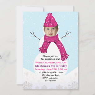 Convite Snowman Winter Wonderland Foto: Personalizado de A