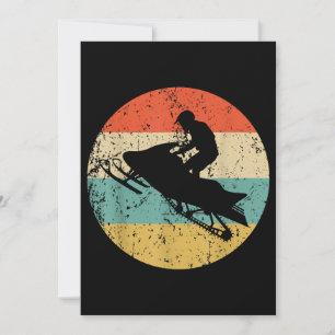 Convite Snowmobile Retro Style Snowmobiling