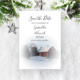 Convite Snowy Barn e Silo Casamento no inverno Salvem a Da