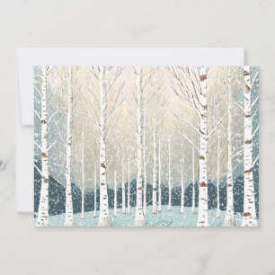 Convite Snowy Birch Trees Teal ID1003