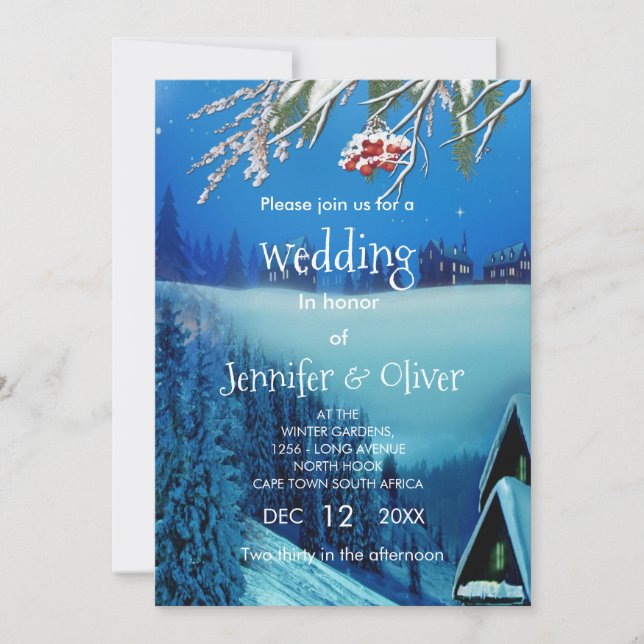 Convite Snowy Winter Fantasy (Frente)