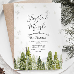 Convite Snowy Winter Jingle & Mingle Winter Invitation