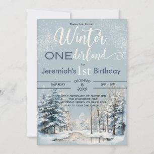 Convite Snowy Winter ONEderland primeiro aniversario Boy