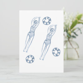 Convite Snychro Artista Swimmers Blue Illustration