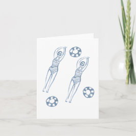 Convite Snychro Artista Swimmers Blue Illustration