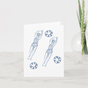 Convite Snychro Artista Swimmers Blue Illustration