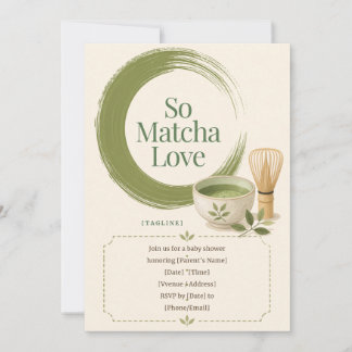 Convite So Matcha Love Zen Baby Shower Invitation