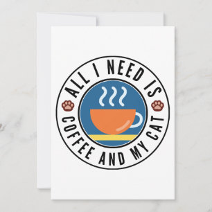 Convite Só Preciso De Café E Meu Gato