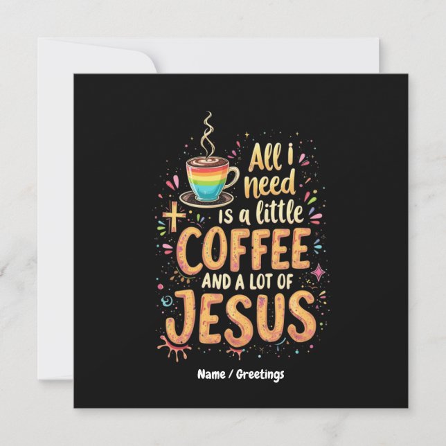 Convite Só preciso de um café e de muitos Jesus (Frente)