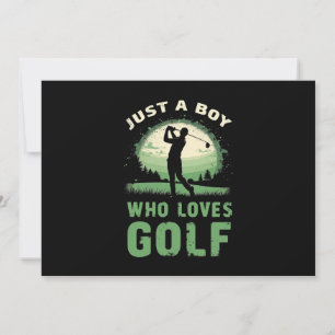 Convite Só um rapaz que ama o Golf Club Golfer Golfing Kid