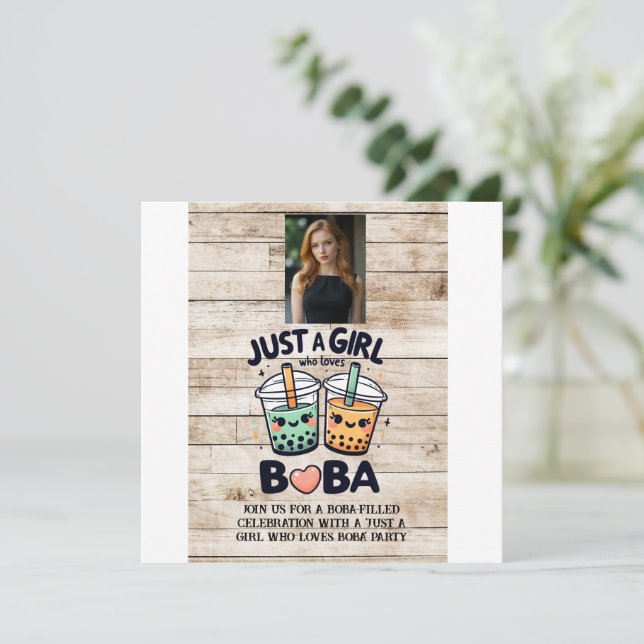 Convite Só uma garota que ama Boba (Em pé/Frente)