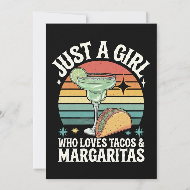 Convite Só Uma Menina Que Ama Tacos E Margarita Mexicana (Frente)