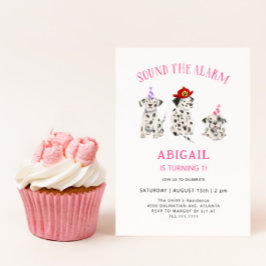 Convite Soa A Festa de aniversário Da Bombeiro Alarme