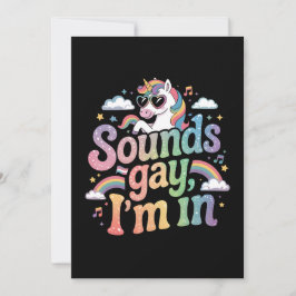 Convite Soa gay, estou no unicórnio arco-íris do orgulho L