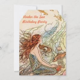 Convite Sob a Festa de aniversário de sereia