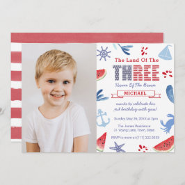 Convite Sob a Foto do Partido do Mar ou do aniversário de