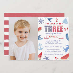 Convite Sob a Foto do Partido do Mar ou do aniversário de 