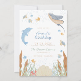 Convite Sob a Parte Aniversário de criança do Mar