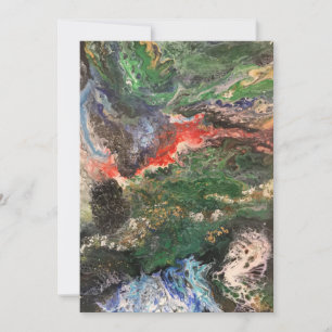 Convite Sob a série Sea Fairy Tale pintura em verde