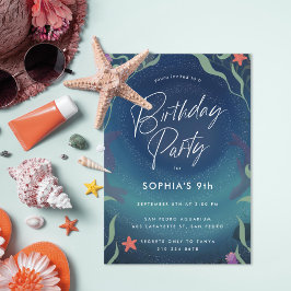 Convite Sob o Aniversário de criança do oceano
