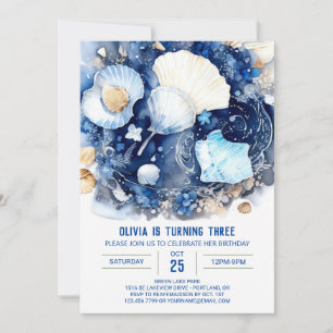 Convite Sob o aniversário do Sea Magic Boy