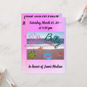 Convite Sob o Chá de fraldas da Garota do Mar