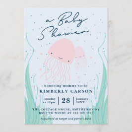 Convite Sob o Chá de fraldas de águas-vivas