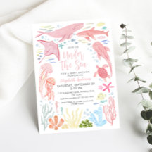 Sob o Chá de fraldas de Aniamls do Mar Rosa