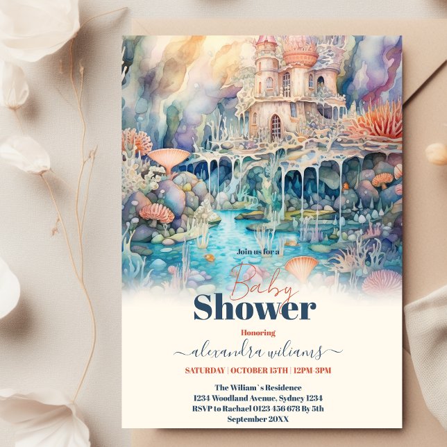 Convite Sob o Chá de fraldas de animais marinhos (Criador carregado)