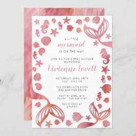 Convite Sob o Chá de fraldas de sereia