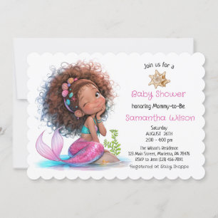 Convite Sob o Chá de fraldas de sereia da Sea Girl