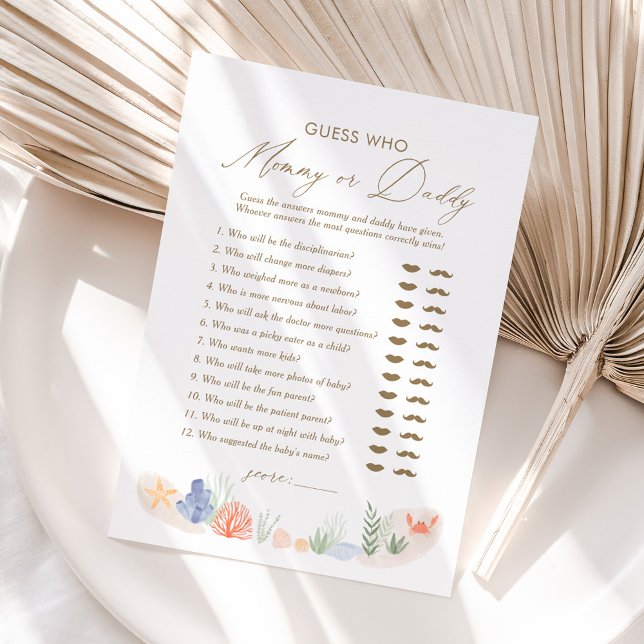 Convite Sob o Chá de fraldas do mar, adivinha quem Mamãe o (Criador carregado)