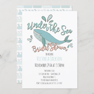 Convite Sob o Chá de panela de baleias