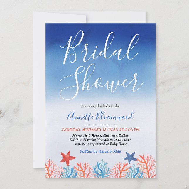 Convite Sob O Chá de panela Do Mar (Frente)