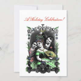 Convite Sob o feriado Mistletoe Vintage