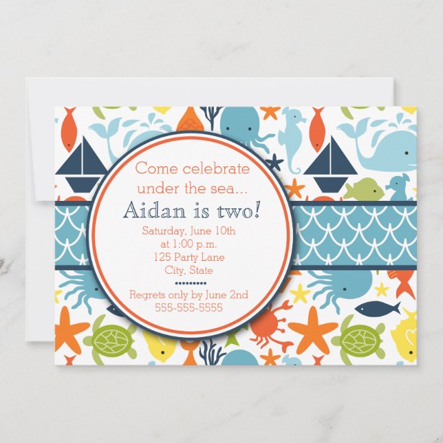 Convite Sob o Mar, Aniversário Marítimo (Frente)